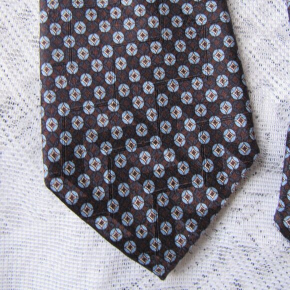 Ermenegildo Zegna Tie  100% Silk Made in Italy 3.5", blue/brown/navy - Picture 2 of 5
